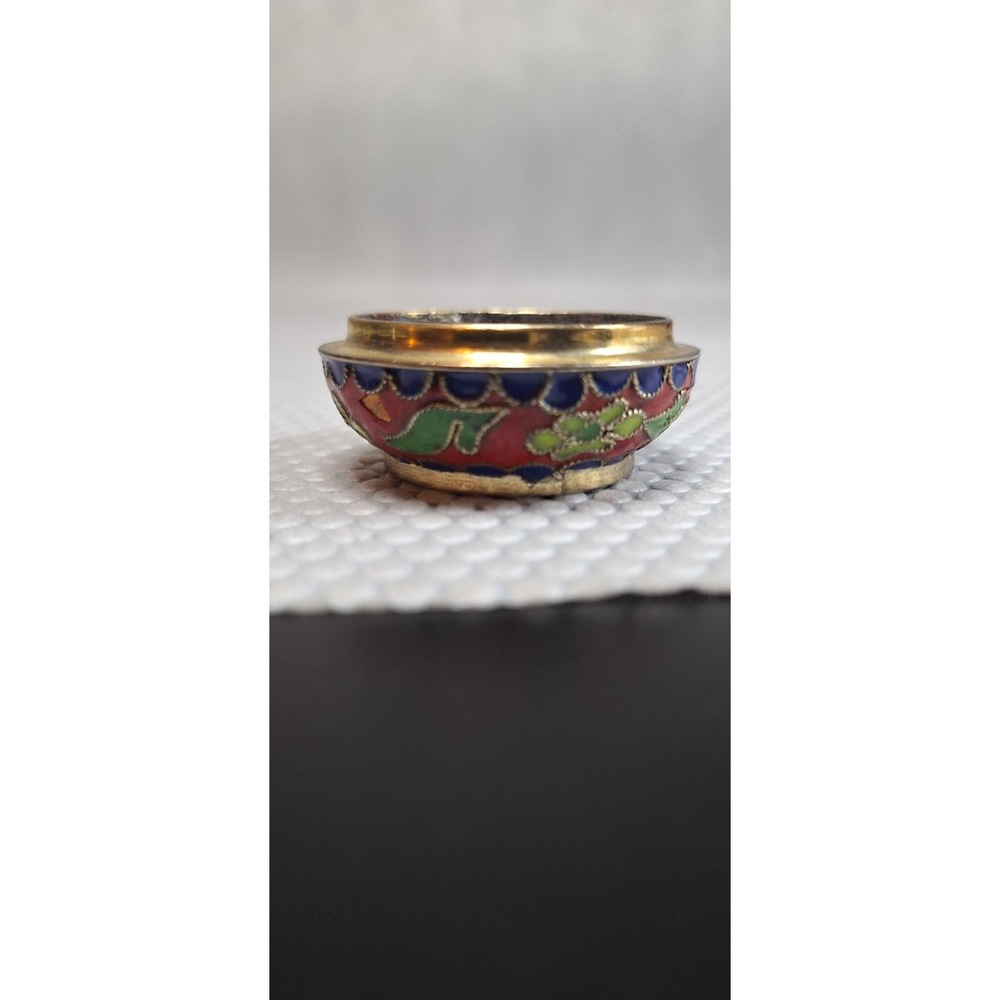 *VINTAGE* CHINESE CLOISONNE MINIATURE PANDA BEAR TRINKET RING BOX‎ - Picture 8 of 11
